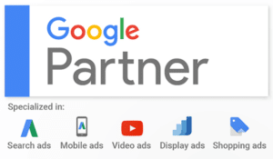 Google Partner Badge mit allen Spezialisierungen