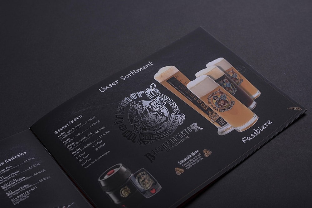 Broschüre einer Brauerei gedruckt