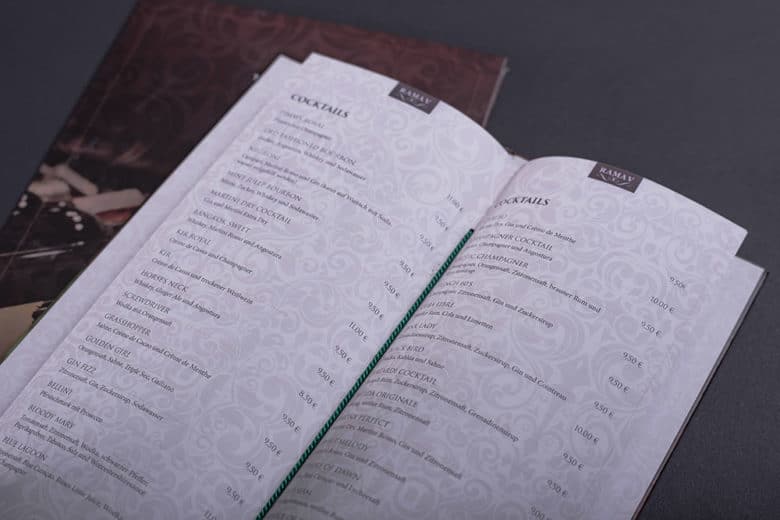 Speise- und Cocktailkarte