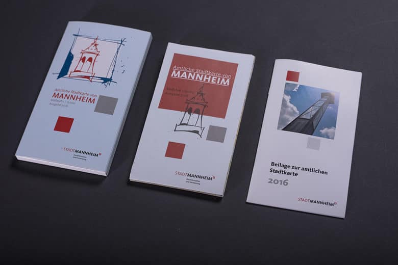 Stadtkarte, Beilage und Umverpackung