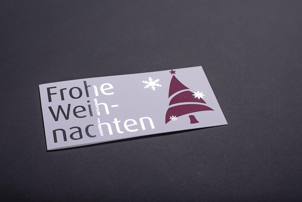 Weihnachtskarte Softtouch und Silberfolie